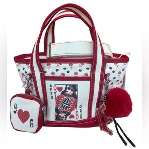 Aeropostale Queens of Hearts Canvas Tote Purse- NWT